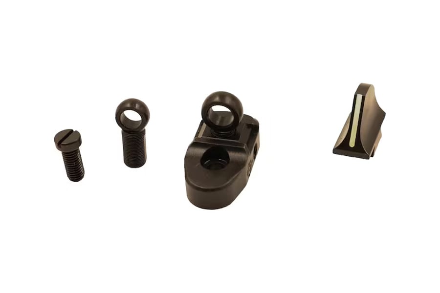 Xs Sight Systems Ghost Ring White Stripe Sight Set with Lever Rail for Henry .45-70 Round Barrel Rifles, Matte Black