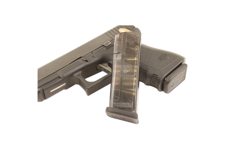 Elite Tactical Systems Pistol Mags 10rd 9mm Luger Compatible w/ Glock 26/19 Gen1-5 Clear Polymer