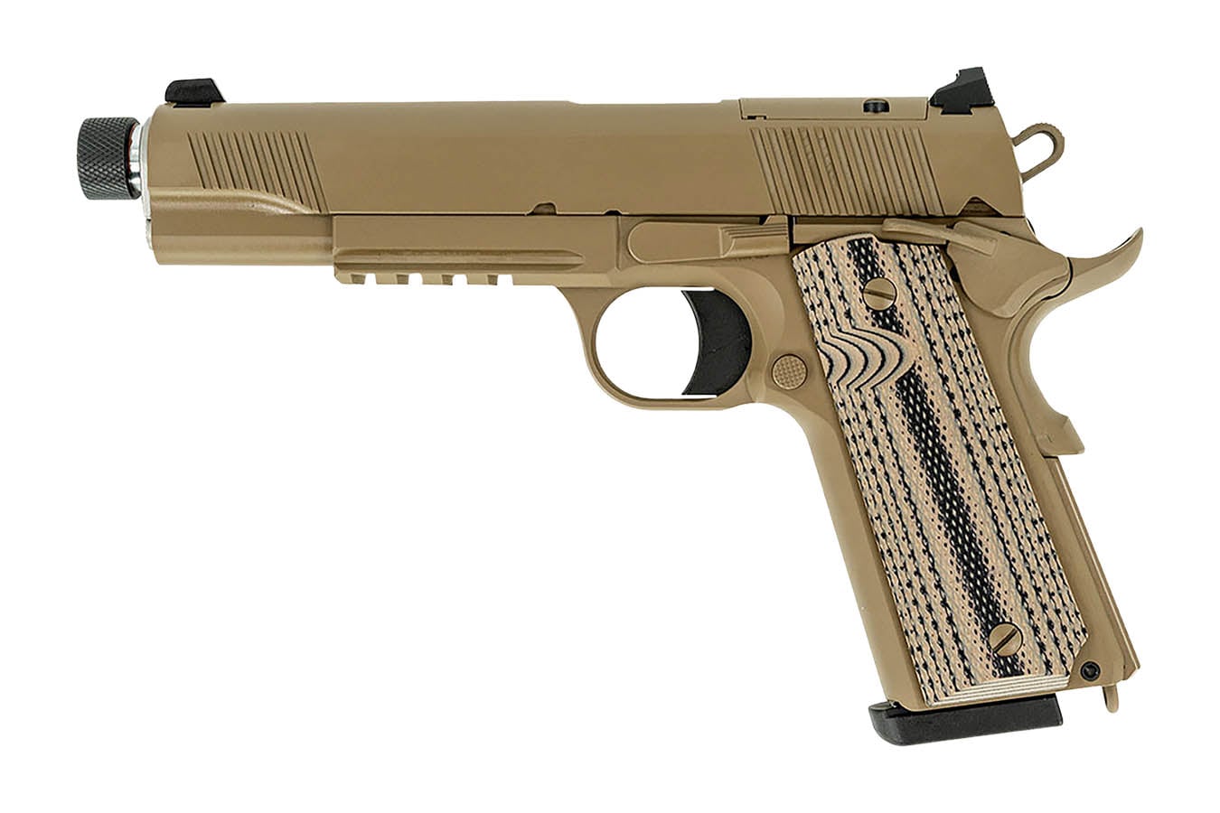 Tisas 1911 Duty B45RDG Raider 45 ACP Optic Ready FDE Pistol with Threaded Barrel