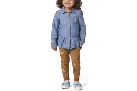 CHAMBRAY TOP AND LEGGING 2PC SET