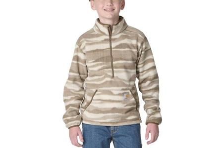 LITTLE BOYS FLEECE HALF ZIP CAMO SHIRT