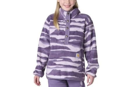 LITTLE GIRLS FLEECE CAMO HALF ZIP SHIRT
