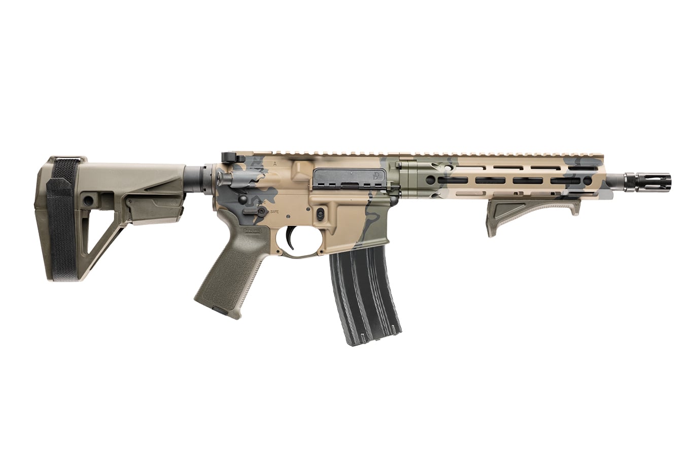 Daniel Defense DDM4 V7P 5.56mm CNC Exclusive AR Pistol with Custom Camo Finish and SBA5 Brace