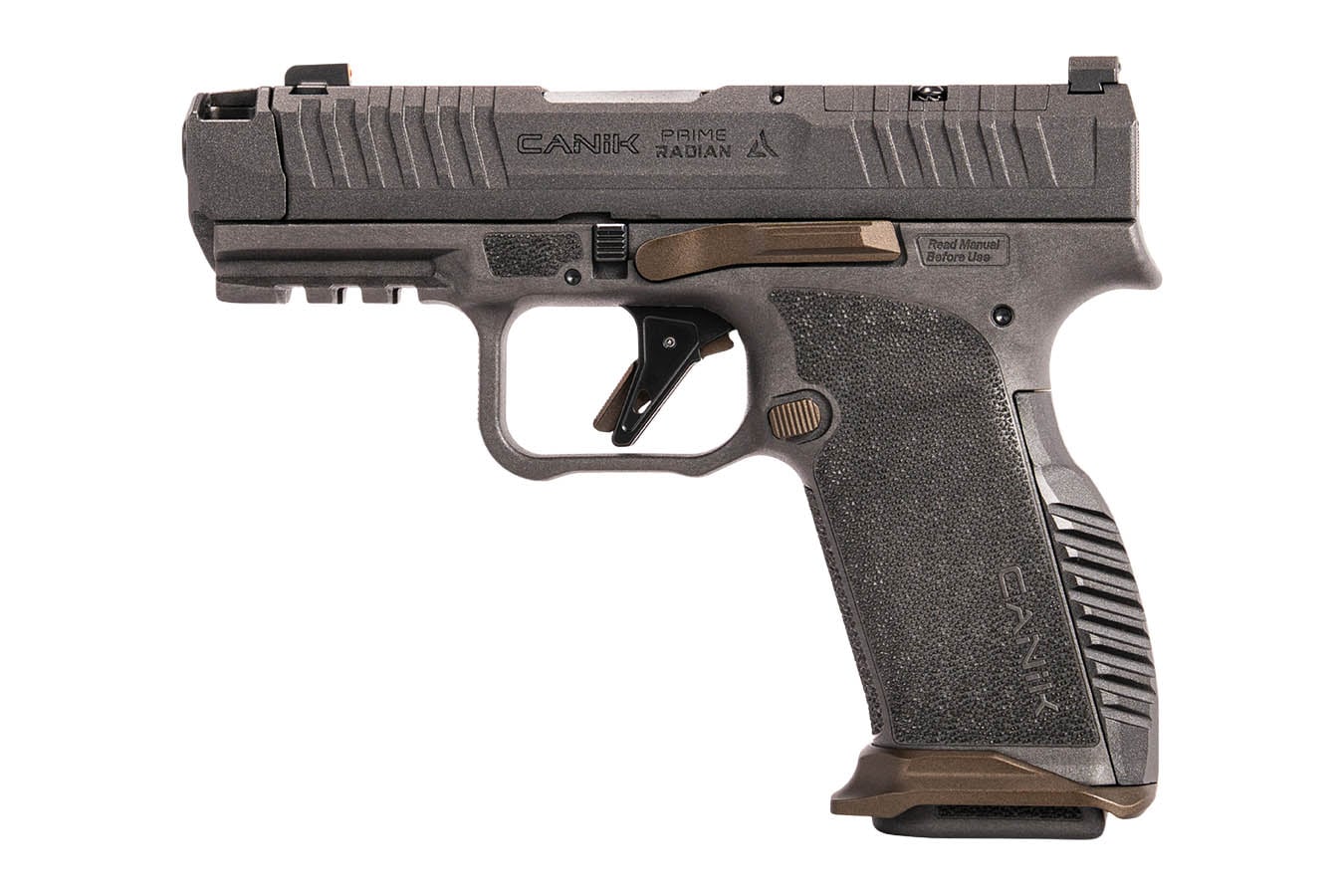 Canik Prime Radian Optic-Ready Micro Compact Pistol with Prime Gray Finish and Radian RAMJET and AFTERBURNER