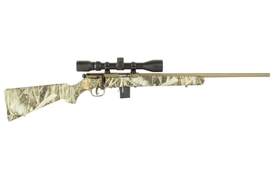 Savage 93 XP 22 WMR Bolt Action Rifle with Brush Camo Finish and 3-9X40mm Scope