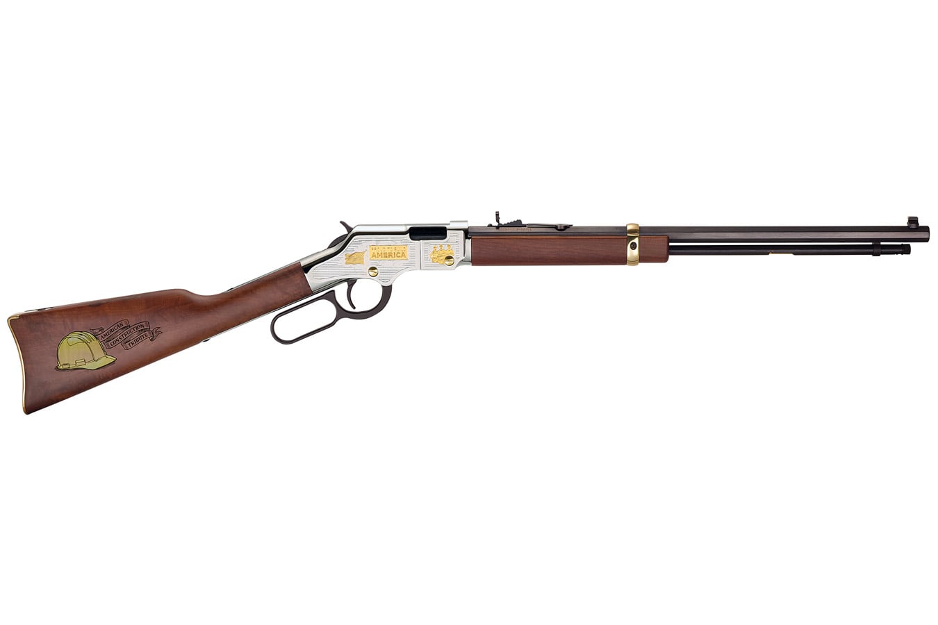 Henry H4 Golden Boy 22 LR Lever Action Rifle American Construction Tribute Edition with Walnut Stock
