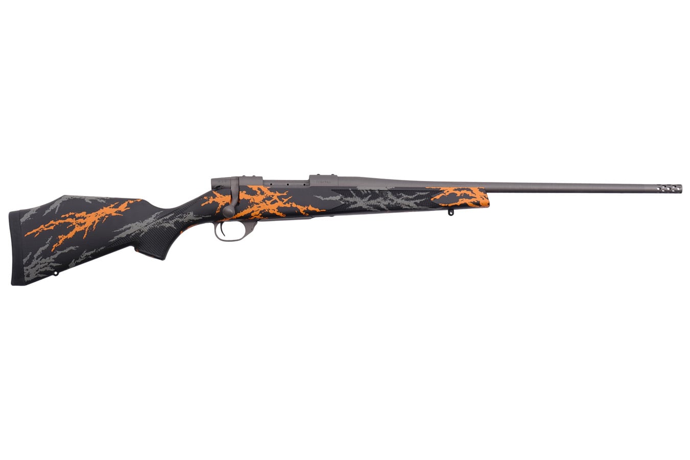 Weatherby Vanguard Compact Hunter 243 Winchester Bolt-action Rifle with Orange Grey Camo Finish