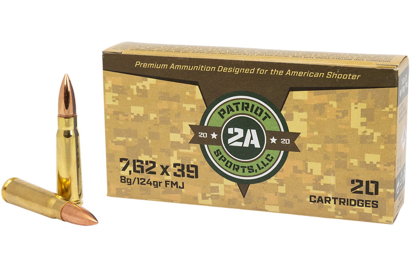 Patriots Sports Llc 7.62x39mm 124 gr FMJ 20/Box