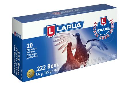 LAPUA 222 REM 55GR FMJ 20/600