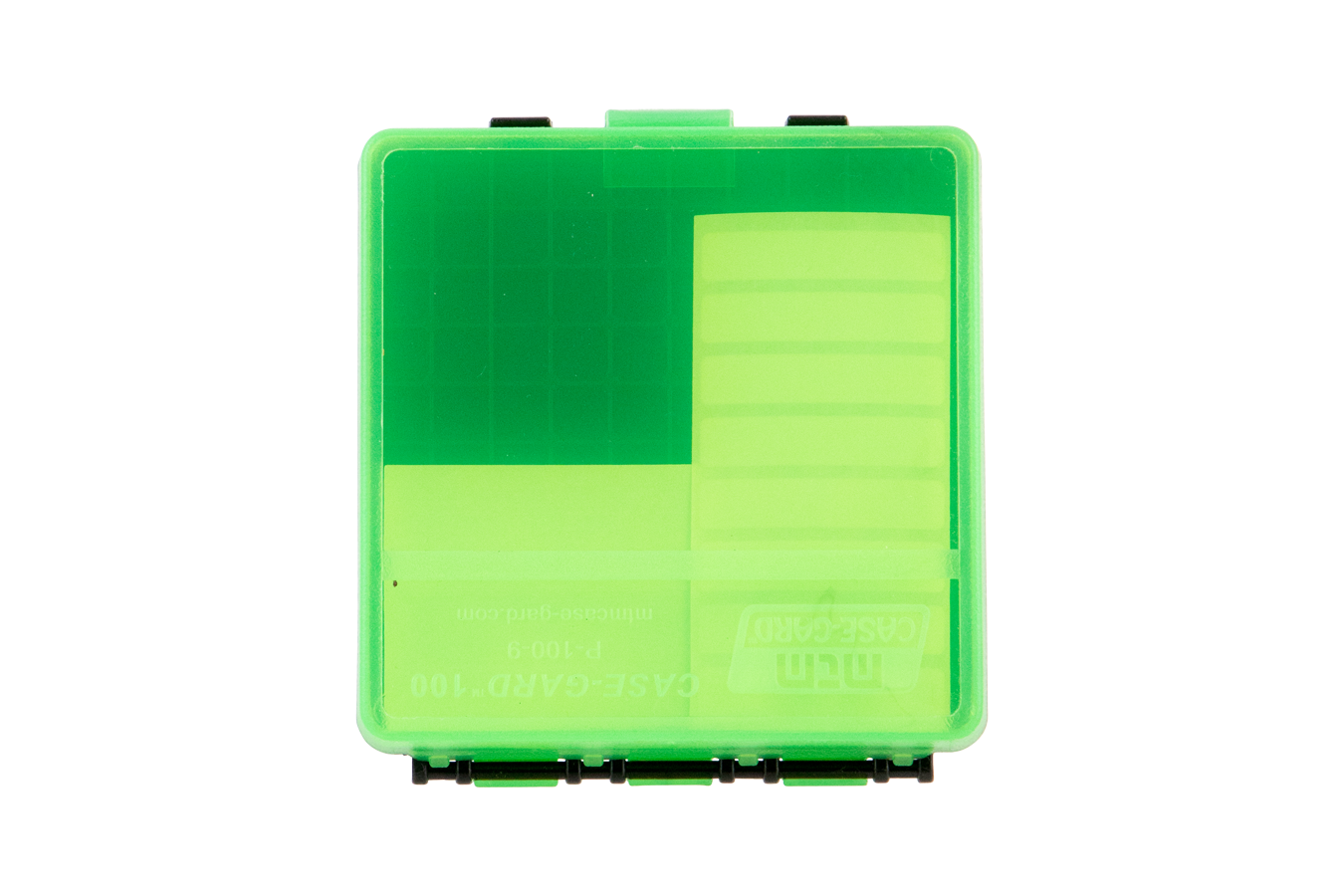 MTM Case Gard 100rd Pistol Ammo Box 9mm/380 CLR/GRN/BLK
