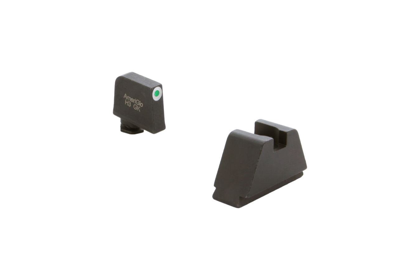 Ameriglo Optic Compatible Sight Set for Glock 3XL Tall Green Tritium White Outline Front Sight with Flat Black Rear Sight