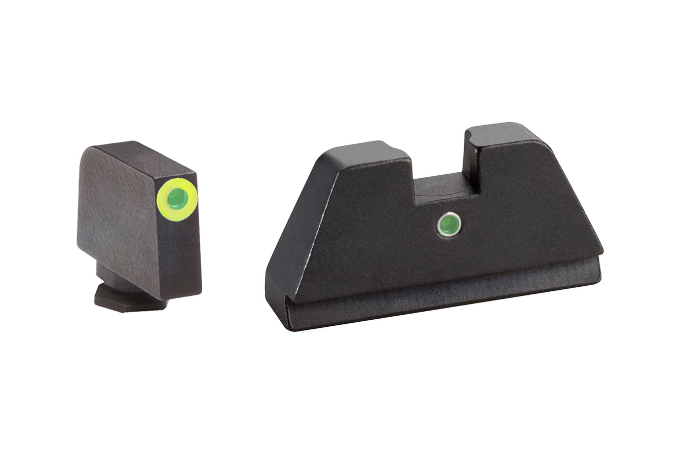 Ameriglo GL391 XL Tall Optic Compatible Sight Set for Glock Models with Green Tritium LumiGreen Front and Green Tritium i-Dot Rea