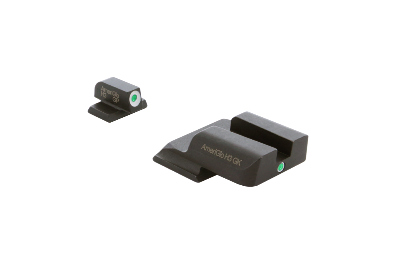 Ameriglo i-Dot Night Sight Set for Smith & Wesson M&P Shield Green Tritium White Outline Front / Green Single Dot Rear