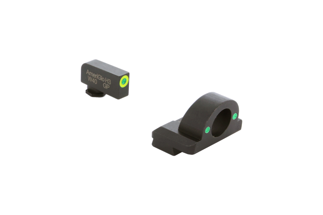 Ameriglo Ghost Ring Sight Set for Glock Gen 5-6 9mm/.40 Green Tritium LumiGreen Outline Front and Green Tritium Rear