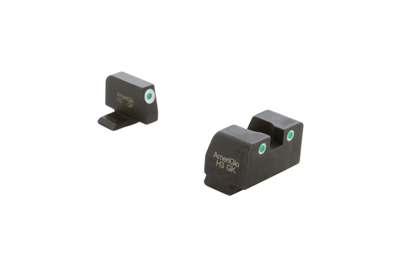 Ameriglo Optic Compatible Sight Set for SIG Sauer Green Tritium 3-Dot Sight Set White Outlines Tall Suppressor Set