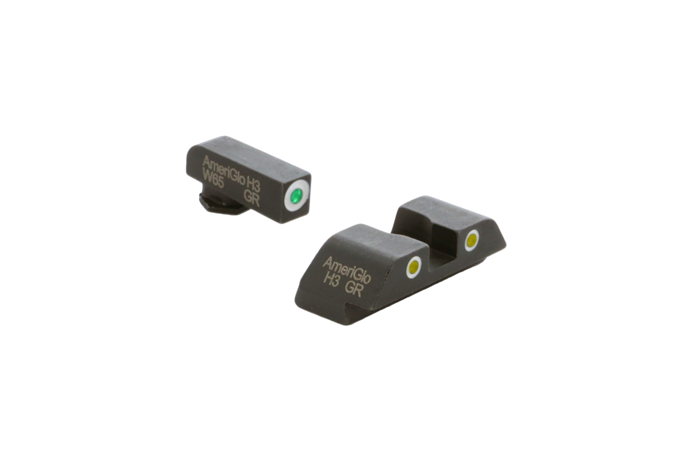 Ameriglo Classic Tritium Sight Set for Glock Gen 5-6 9mm/.40 Green Front Yellow Rear 3-Dot Sight Set