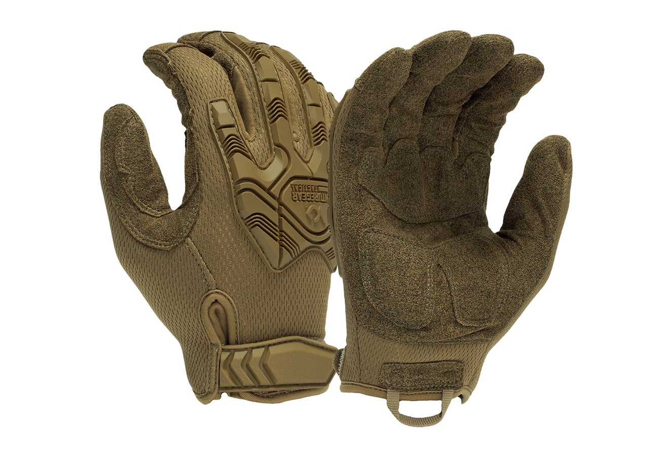 Pyramex Hook and Loop Impact Gloves Brown Large