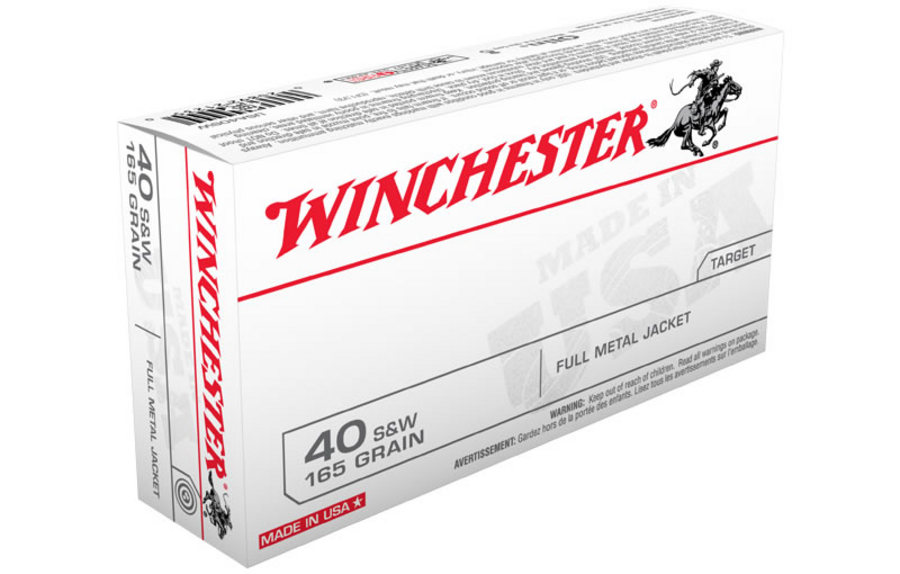 WINCHESTER AMMO 40 SW 165 GR FMJ FN