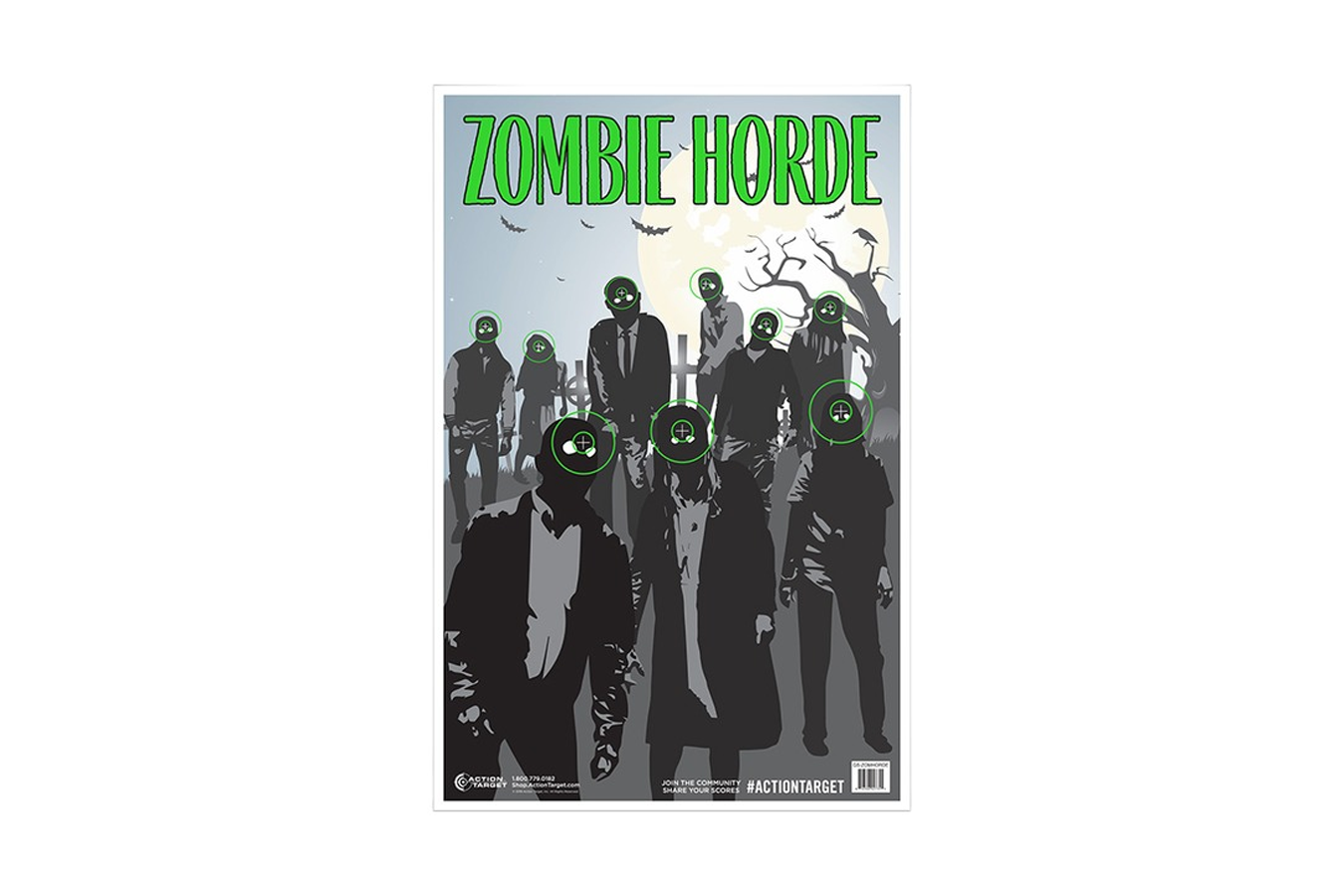Action Targets Zombie Horde Target Game 100-Pack Shooting Targets