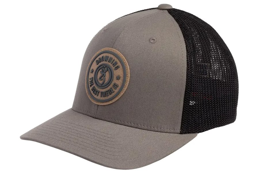 Browning Clothing Dusted Gray Flexfit Cap with Circle Patch Logo S/M
