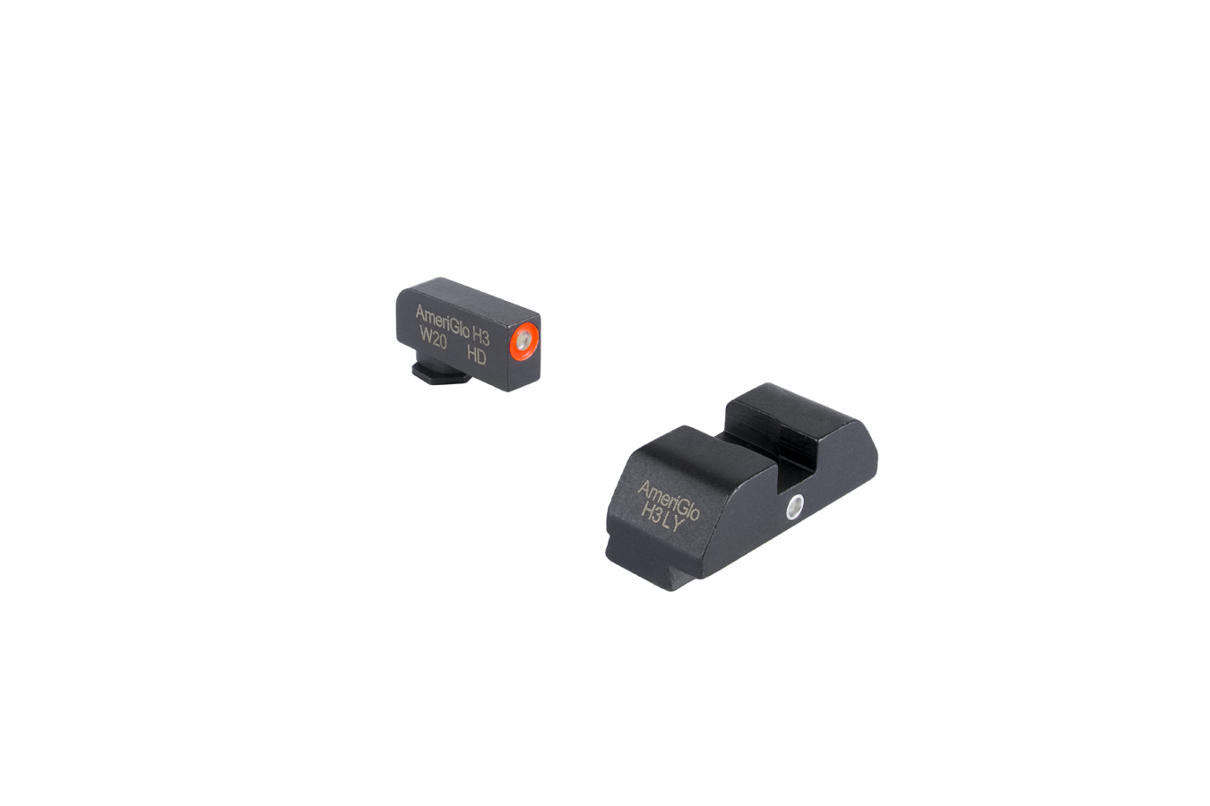 Ameriglo i-Dot Sight Set for Glock Gen 1-4 10mm/.45/.357 Green Tritium Orange Outline Front & Green Single Dot Rear