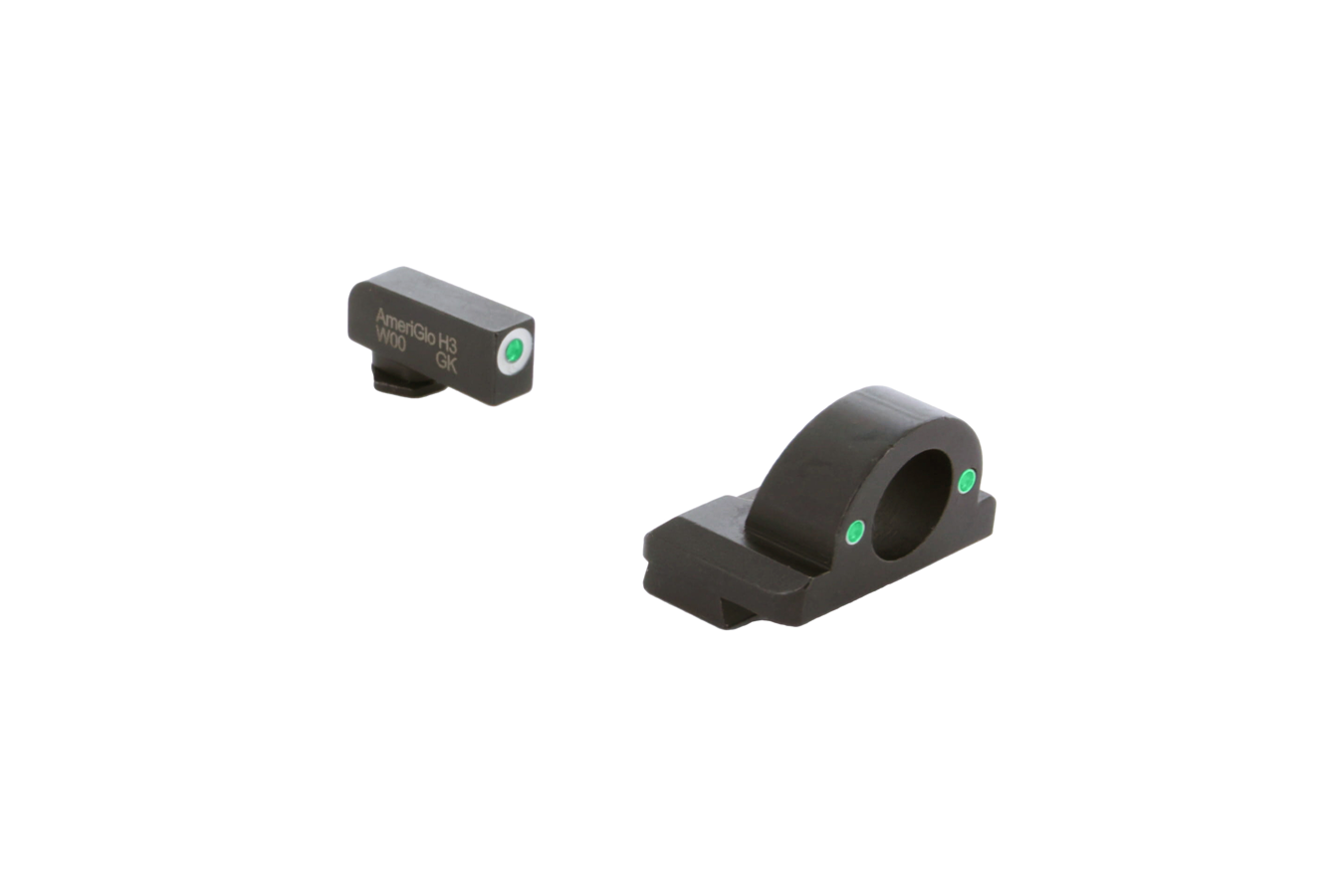 Ameriglo Ghost Ring Sight Set for Glock Gen 1-4 10mm/.45/.357 Green Tritium Front and Rear Sights