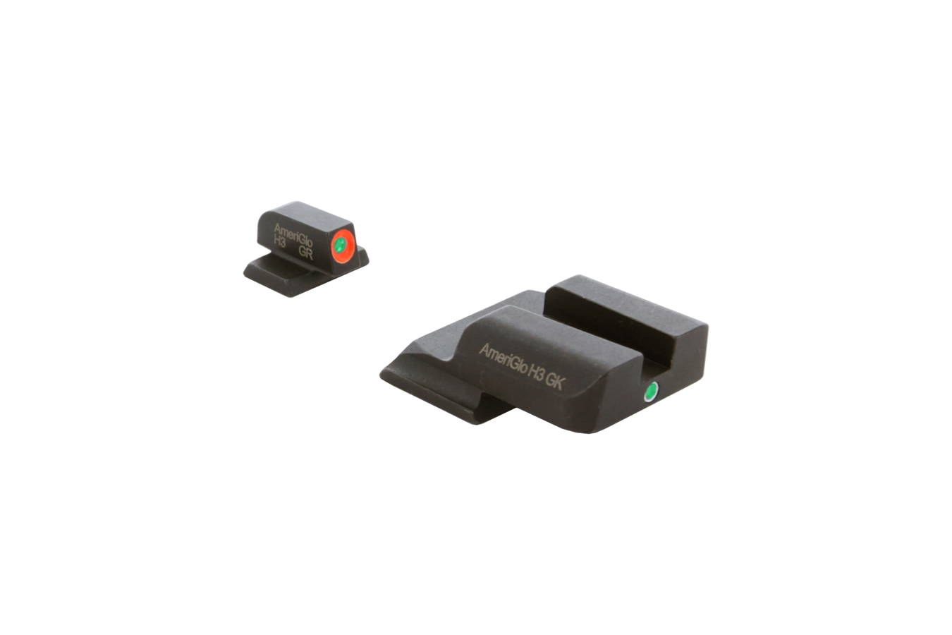 Ameriglo i-Dot Night Sight Set for Smith & Wesson M&P Shield Green Tritium Orange Outline Front / Green Rear