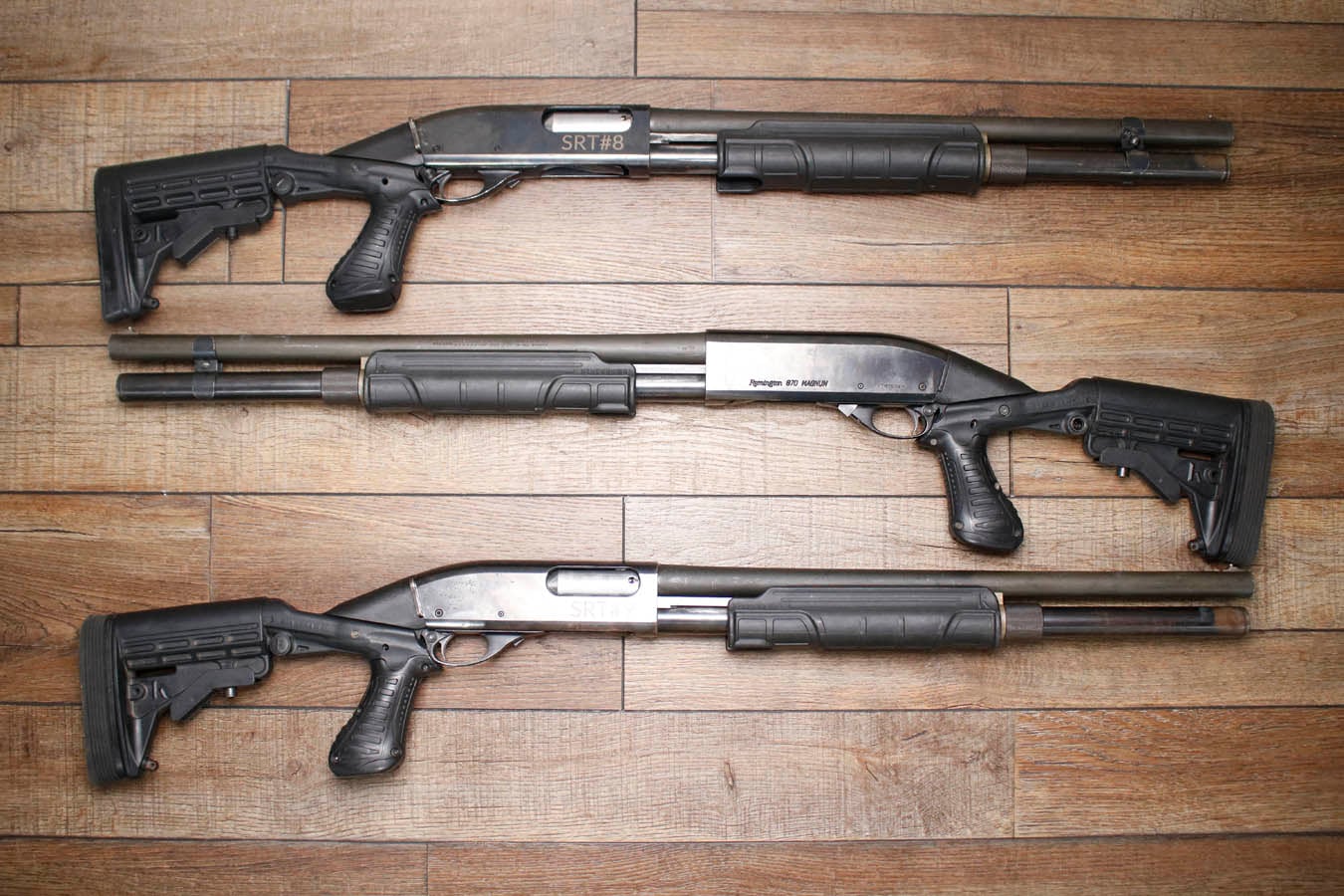 Remington 870 Magnum 12GA Police Trade-In Shotgun with Pistol Grip, Collapsible Stock and Extended Tube Mag