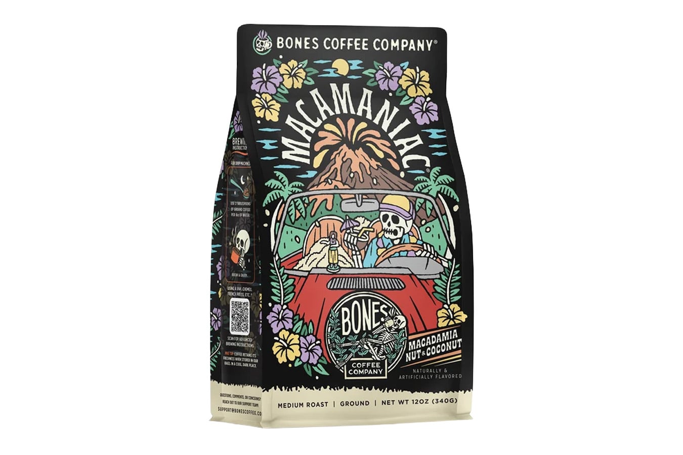 Bones Coffee Macadamia Nut and Coconut Flavored Ground Coffee - 12 oz