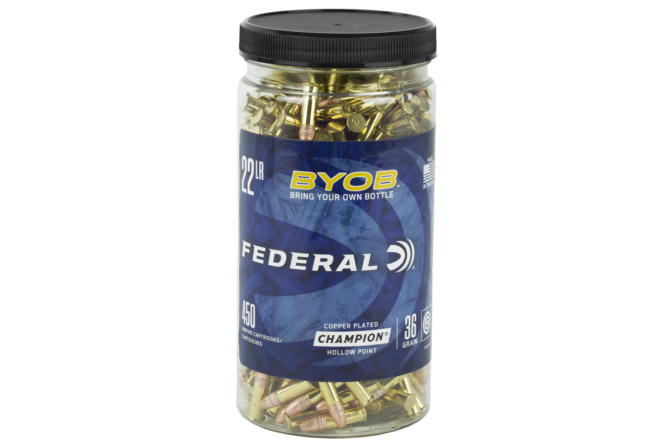 Federal 22 LR 36 Grain Copper Plated Hollow Point 450/Box
