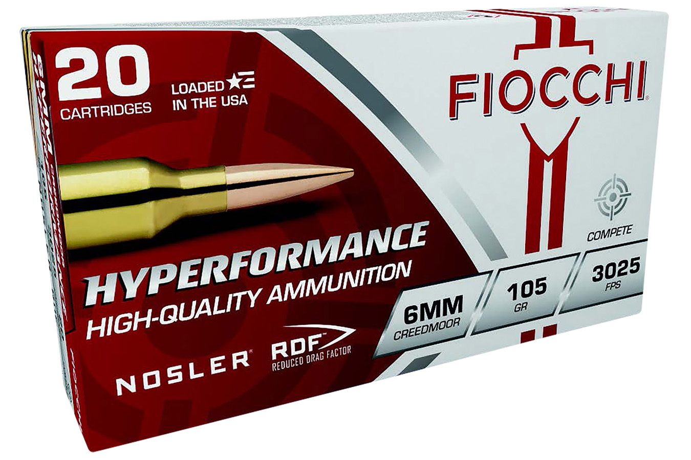 Fiocchi 6mmCreedmoor 105gr Hyperformance Match Nosler Reduced Drag 20/Box