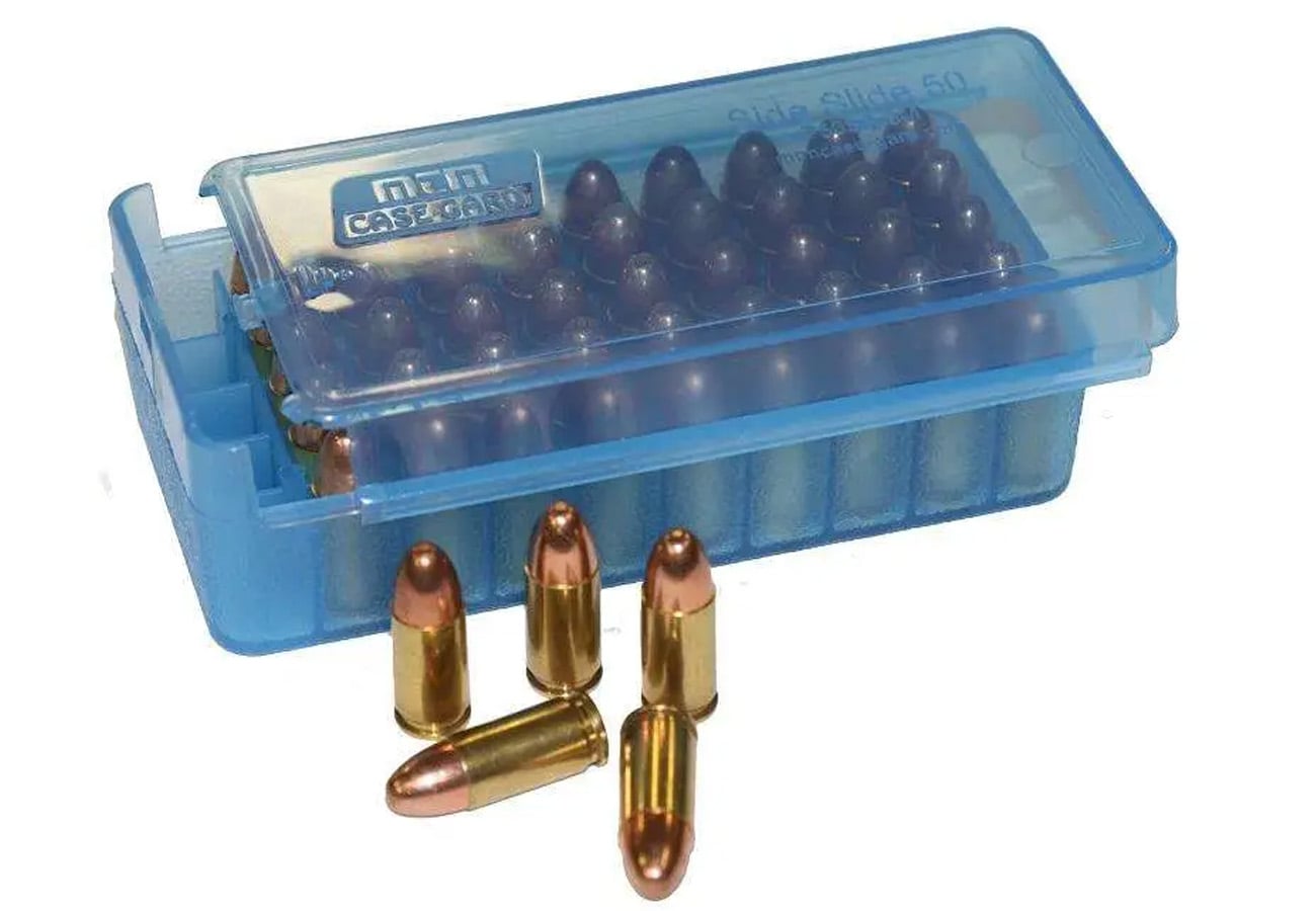 MTM 50 Round 45 ACP Side Slide Ammo Box Blue