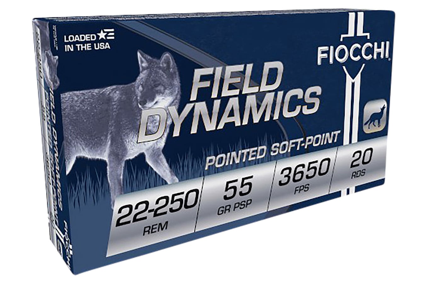 Fiocchi 22-250Rem 55gr Field Dynamics Pointed Soft Point 20