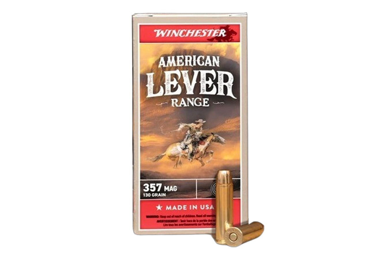 Winchester 357Mag 130gr American Lever Range Full Metal Jacket 10/Box