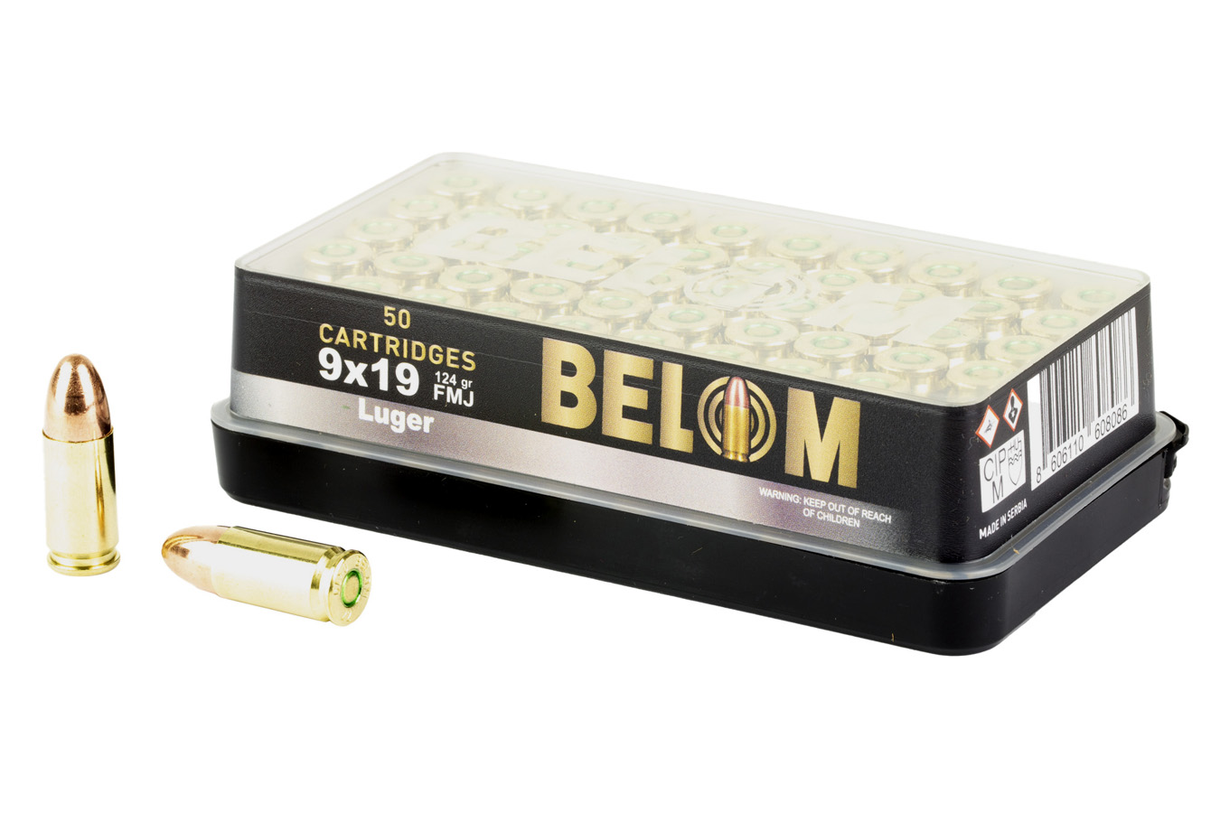 Belom Ammuntion 9MM 124 Grain Full Metal Jacket 50/Box