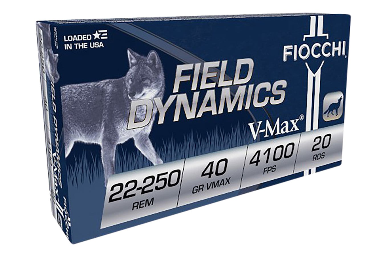 Fiocchi 22-250Rem 40gr Field Dynamics Hornady V Max 20/Box