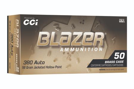 CCI BLAZER BRASS 380ACP 98GR JHP 50