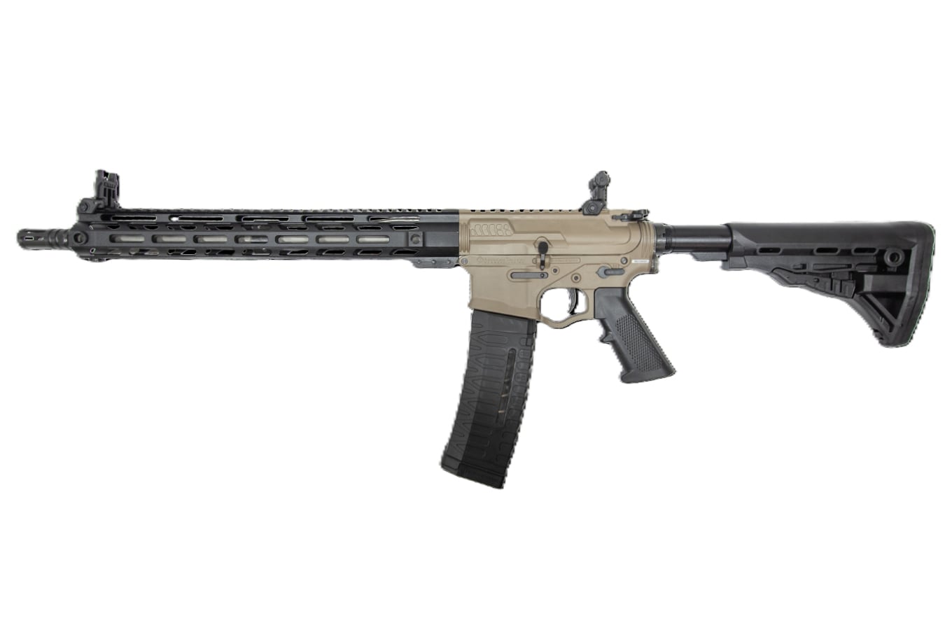 ATI Alpha Maxx 5.56mm Semi-Auto Rifle with FDE Finish, Flip Up Sights and 60 Round Magazine