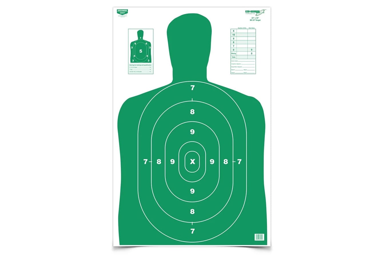 Birchwood Casey EZE-Scorer BC-27 Green Silhouette Target