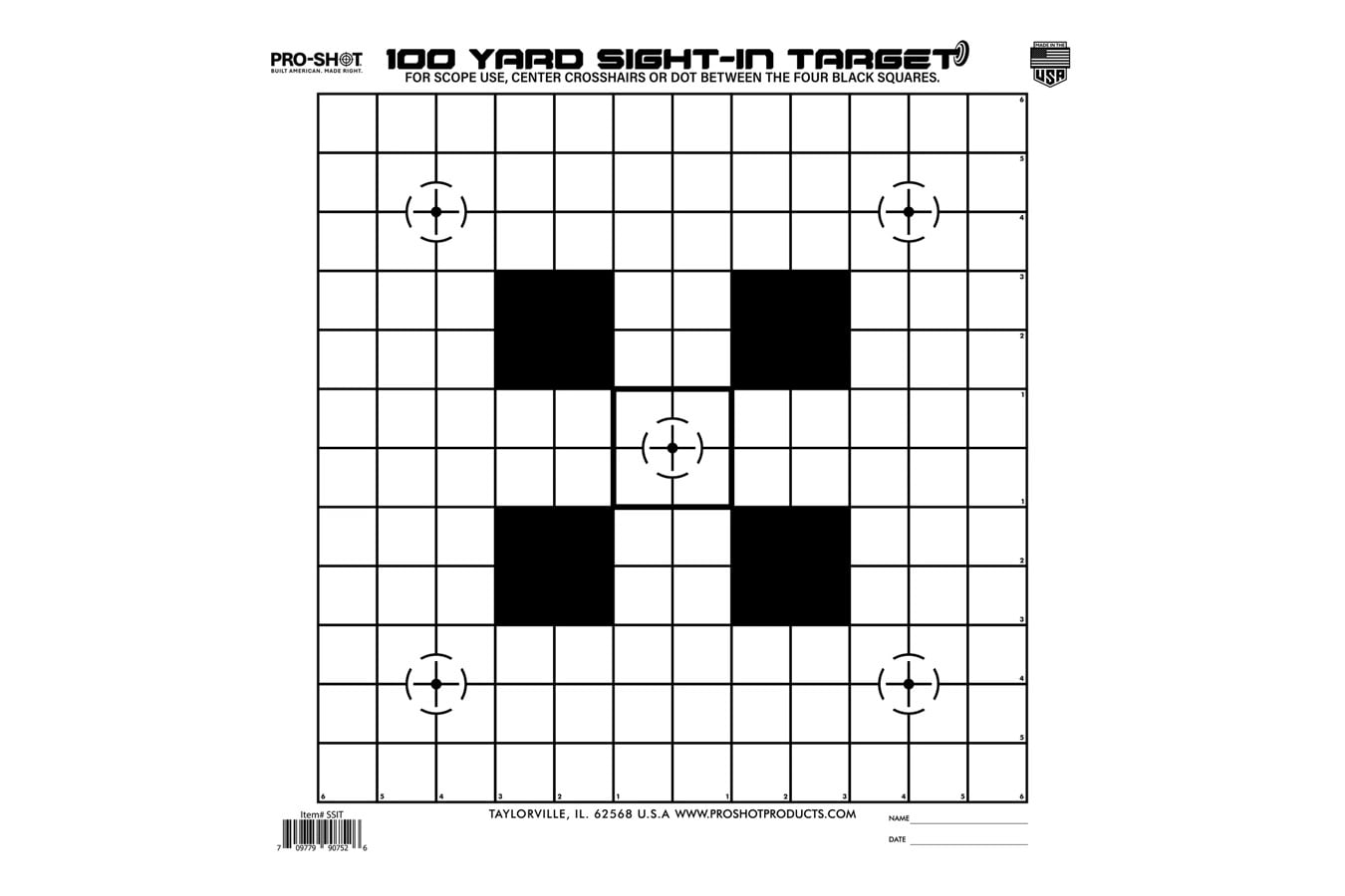 Pro Shot 100-Yard Scope Sight-In Heavy Paper Targets – 12 Pack
