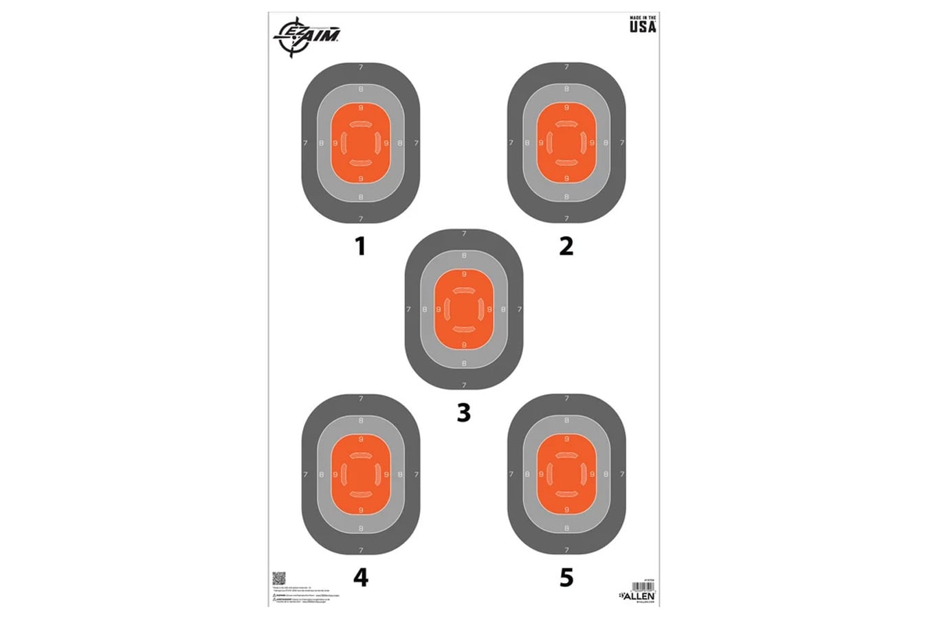 Allen EZ Aim 5-Spot Paper Targets – 50 Pack