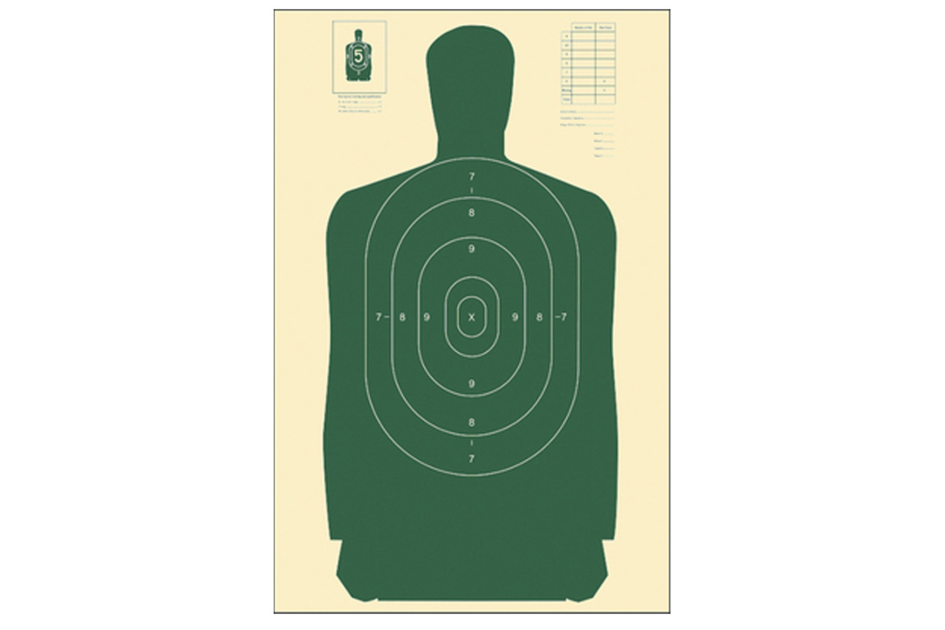 Action Targets B-27 Standard Green Silhouette Targets – 100 Pack