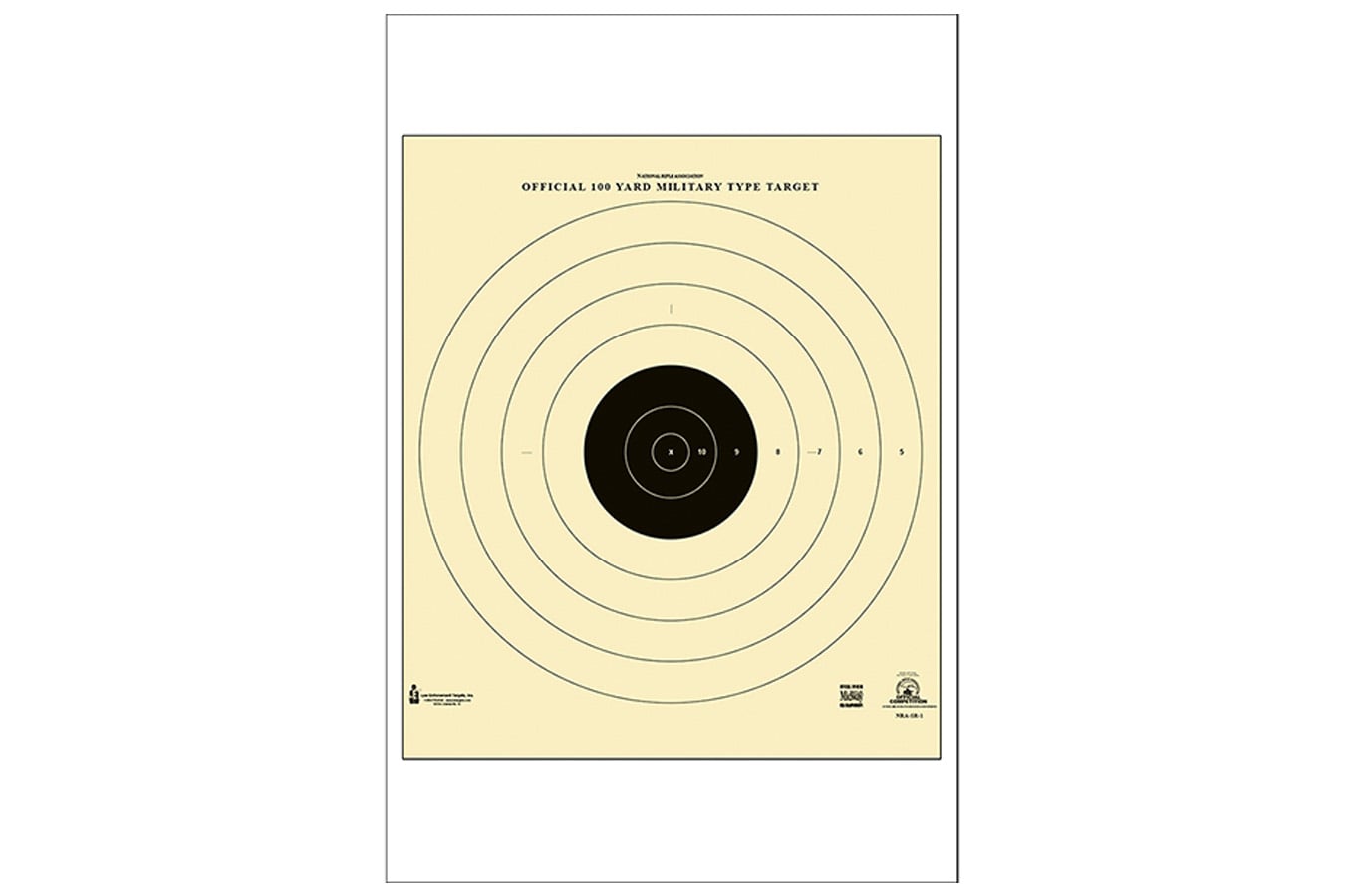 Action Targets SR-1 100-Yard Military Bull’s-Eye Targets – 100 Pack