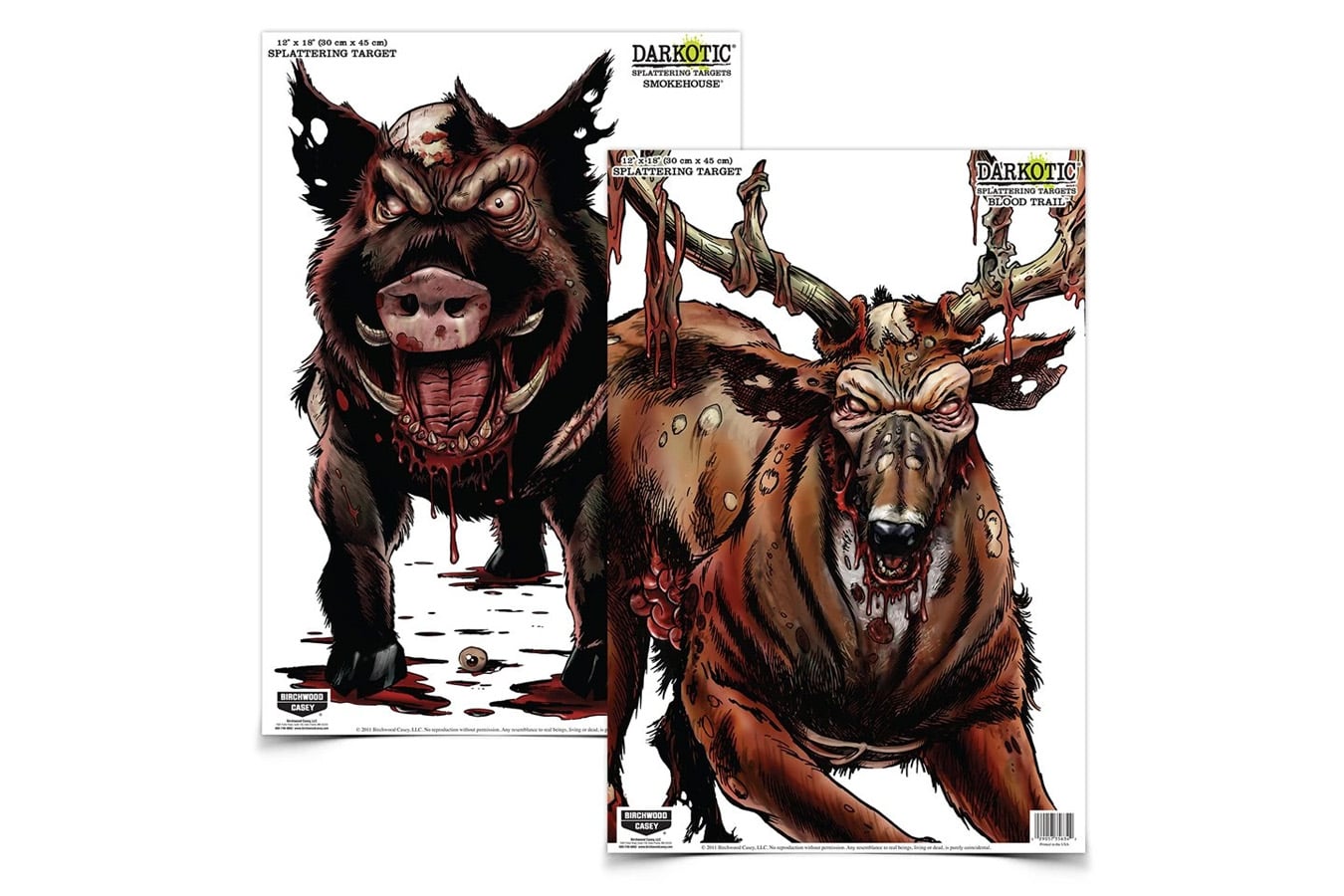 Birchwood Casey Darkotic Smokehouse & Blood Trail Reactive Targets – 8 Pack