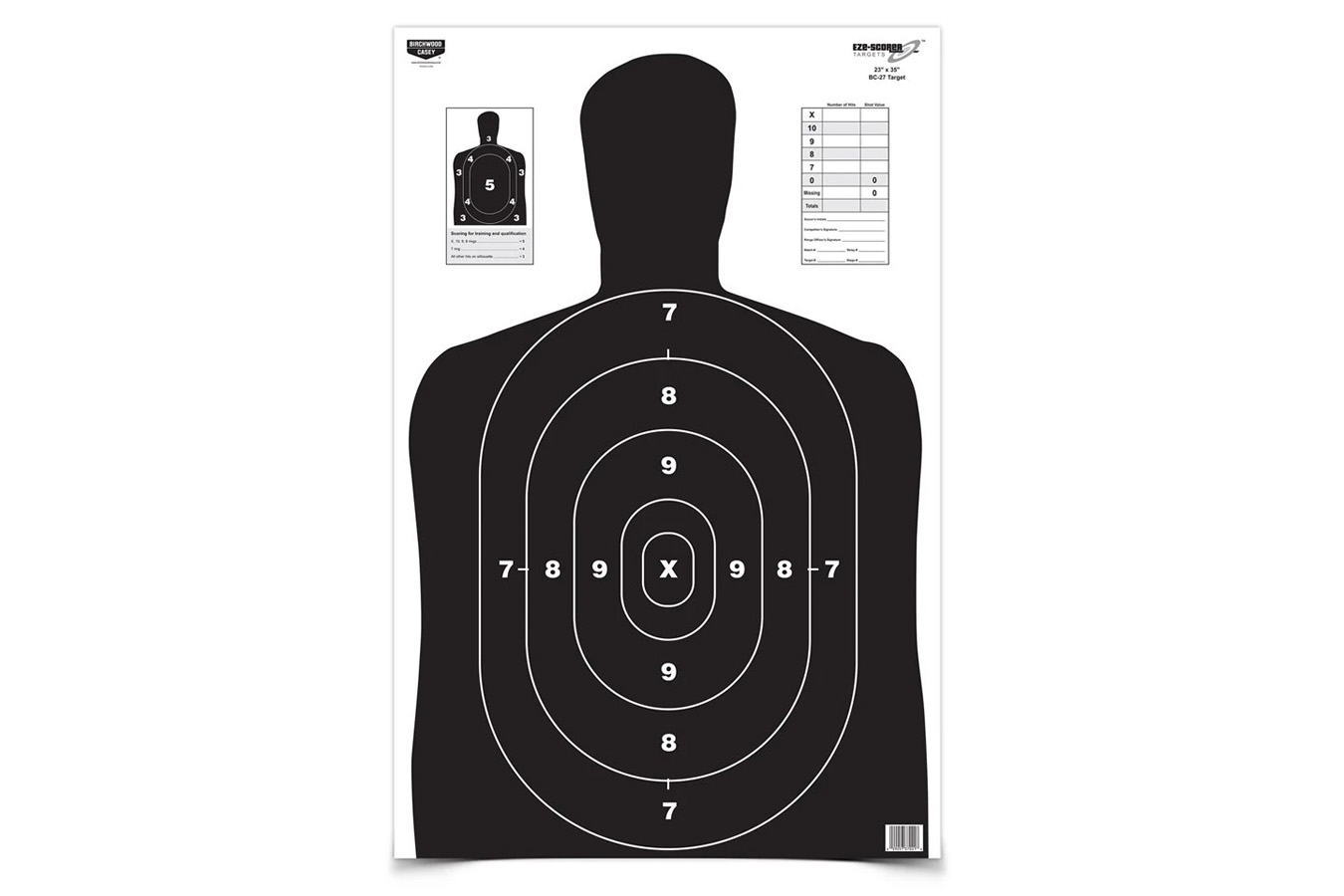 Birchwood Casey EZE-Scorer BC-27 Black Targets – 5 Pack