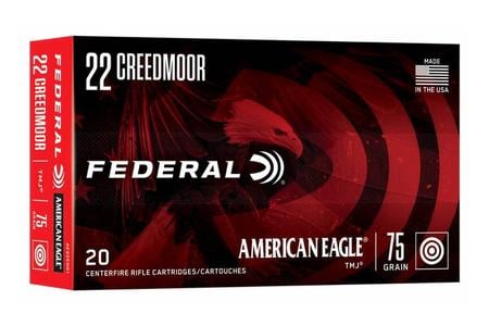 Federal 22 Creedmoor 75gr TMJ American Eagle 20/Box