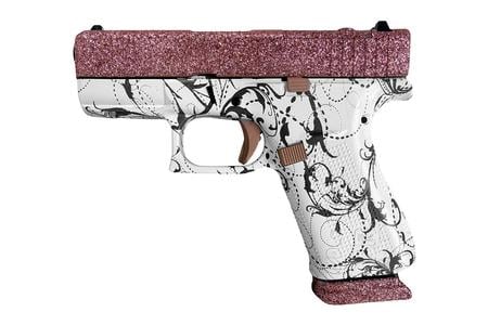 GLOCK 43X 9MM LUGER 15+1 3.41` BLACK GMB BARREL, PIXIE GLITTER CERAKOTE OPTIC READY