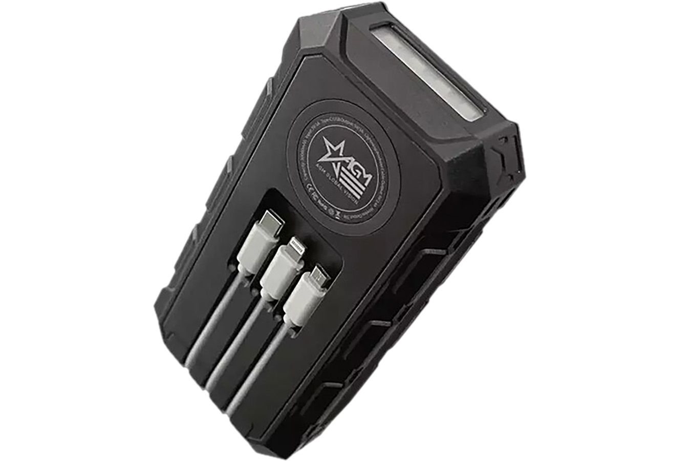 AGM Global Vision Solar Power Bank Black Rechargeable Li-Polymer Battery 5V