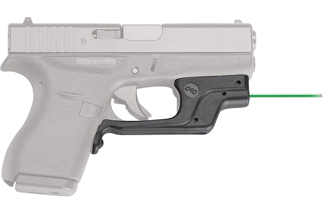 Crimson Trace LG-443 Laserguard Green Laser Sight for Glock 42/43, Black