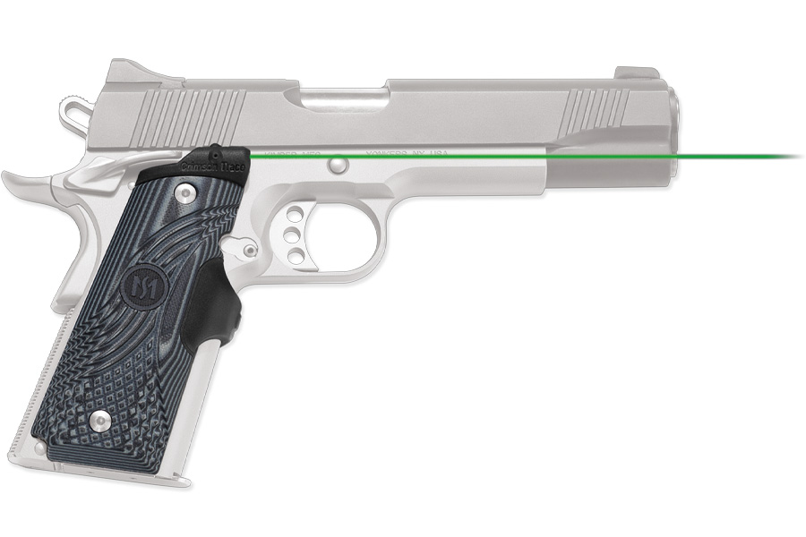 Crimson Trace Lasergrips Master Series Fits 1911 Full-Size, Green Laser Black/Gray G10